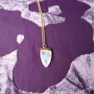 Moonstone Crystal Point Pendant Necklace